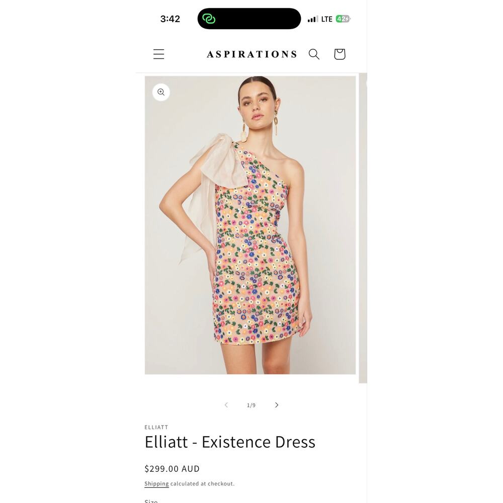 Elliatt women’s Existence Floral Bow Mini Dress XL